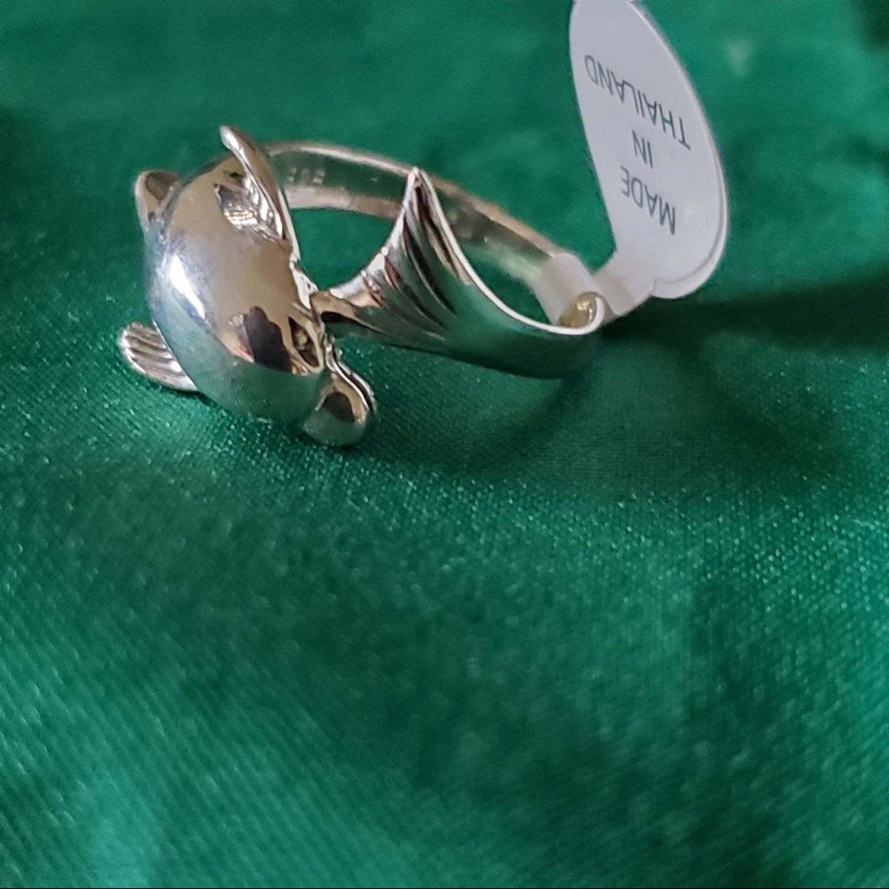 925 Sterling Silver Porpoise Dolphin Ring Size 6 3/4
